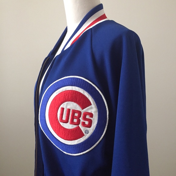 Vintage Chicago Cubs Zippered Jacket Sz L - Picture 2 of 12